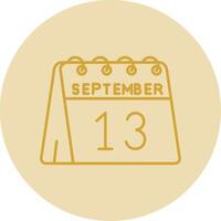 13º do setembro linha amarelo círculo ícone vetor