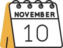 10º do novembro esfolado preenchidas ícone vetor
