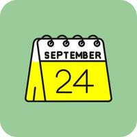 24 do setembro preenchidas amarelo ícone vetor