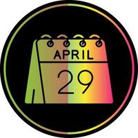 29º do abril glifo vencimento cor ícone vetor