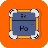 polônio preenchidas laranja fundo ícone vetor