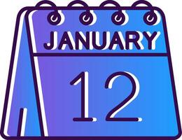 12º do janeiro gradiente preenchidas ícone vetor