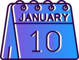 10º do janeiro gradiente preenchidas ícone vetor