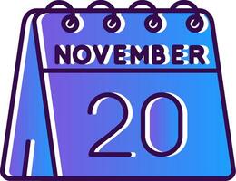 20 do novembro gradiente preenchidas ícone vetor