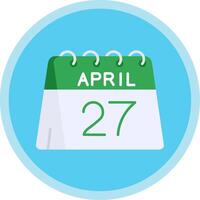 Dia 27 do abril plano multi círculo ícone vetor