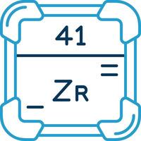 zircônio linha azul dois cor ícone vetor