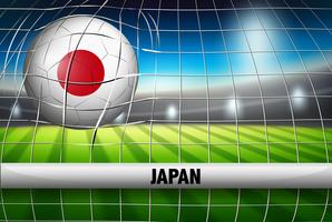 Uma bola de futebol do Japão no gol vetor