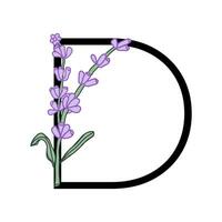 lavanda Flor tolet pequeno flor alfabeto para Projeto do cartão ou convite. vetor ilustrações, isolado em branco fundo para verão floral gesign