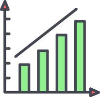 ícone de vetor de barra ascendente