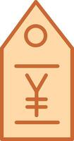 ícone de vetor de marca de ienes