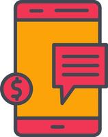 ícone de vetor de conversa de dinheiro