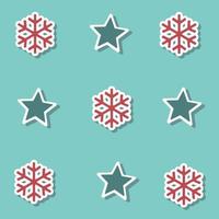 estrelas de natal e fundo de coleção de neve para papel de embrulho vetor