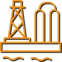 ícone de vetor de plataforma de petróleo