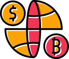 ícone de vetor de símbolos de moeda