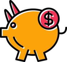 ícone de vetor de economia de porquinho