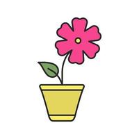 ícone de cor de flor de hibisco. ilustração vetorial isolada vetor