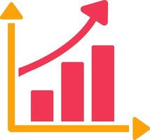 ícone de vetor de estatísticas crescentes