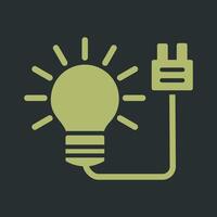 ícone de vetor de lâmpada elétrica
