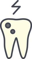 ícone de vetor de dor de dente e placa