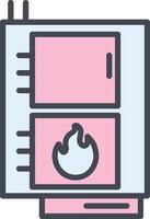 ícone de vetor de caldeira de combustível sólido