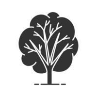 ícone de glifo de árvore. símbolo da silhueta. espaço negativo. ilustração isolada do vetor