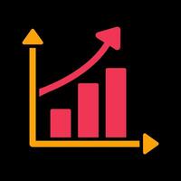 ícone de vetor de estatísticas crescentes