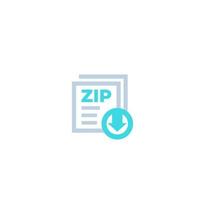 ícone de download do arquivo zip vetor