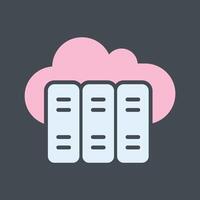 ícone de vetor de biblioteca de nuvem