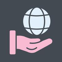 ícone de vetor de mão global