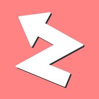 ícone de vetor de seta em zigue-zague