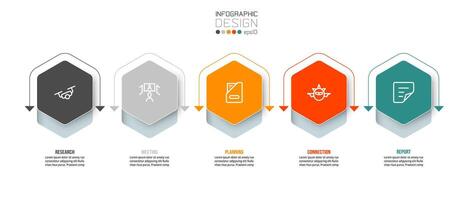 modelo de infográfico de conceito de negócio com opção. vetor