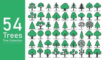 silhueta árvore linha desenhando definir, lado visualizar, conjunto do gráficos árvores elementos esboço símbolo. silhueta árvore linha desenhando definir, lado visualizar, ícone conjunto do gráficos árvores elementos esboço símbolo. vetor