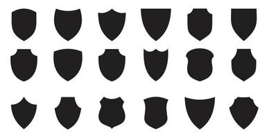 conjunto de ícones de escudo proteger conjunto de vetores de escudo ícones de segurança