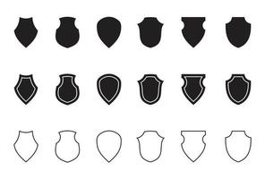 conjunto de ícones de escudo proteger conjunto de vetores de escudo ícones de segurança
