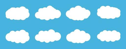 conjunto de ícones de nuvem, conjunto de vetores de nuvem, conjunto de clipart de nuvem conjunto de ícones pretos