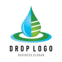 água solta logotipo Projeto com verde cor conceito, ilustração símbolo fresco mineral água para verde vetor