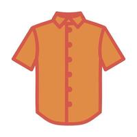 desenho animado laranja colarinho metade manga camisa ícone vetor