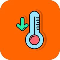 baixo temperatura preenchidas laranja fundo ícone vetor