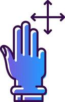 três dedos mover gradiente preenchidas ícone vetor