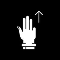 ícone glifo invertido de três dedos para cima vetor