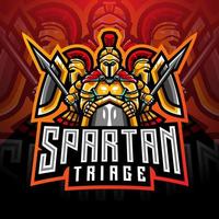 design do logotipo do mascote spartan esport vetor