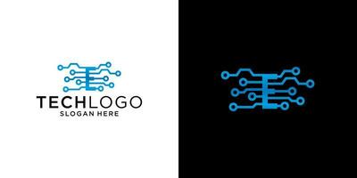 e modelo de design de tecnologia de logotipo vetor