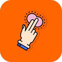dois dedos toque preenchidas laranja fundo ícone vetor