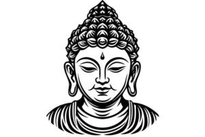 cabeça do Buda. vetor ilustração isolado em branco