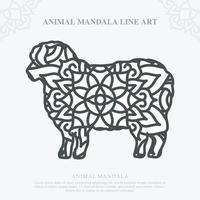 mandala animal. elementos decorativos vintage. padrão oriental, ilustração vetorial. vetor