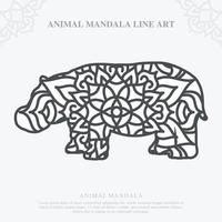 mandala animal. elementos decorativos vintage. padrão oriental, ilustração vetorial. vetor