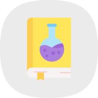 química livro plano curva ícone vetor