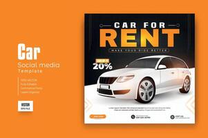 carro aluguel promoção social meios de comunicação postar bandeira modelo vetor