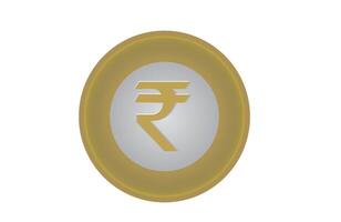 rupia moeda pró vetor, em R metálico símbolo vetor