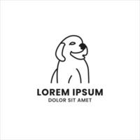 simples, elegante, moderno, e lindo monoline estilo animal logotipo modelo para seu criativo projeto. sorridente cachorro logotipo vetor